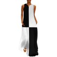 thumbnail image 1 of Black and White Quad Contrast Blocks Long Dress Clothing female wedding dresses for woman Dress, 1 of 7
