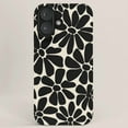 thumbnail image 1 of Black and White Retro Floral Art Print Aesthetic Phone Case for iPhone 12 13 14 15 16 17 Pro Max, 1 of 2