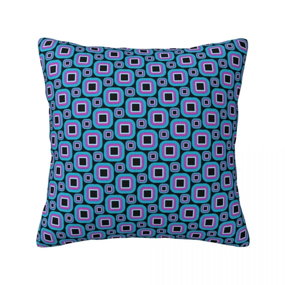 Black and White Retro Square Pillowcase Checkerboard Decorative Sofa Zipper Spring Cover