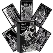 Black and White Rider Tarot Deck 78 Pcs Tarot Cards for Beginners Rider-waite Tarot System Pocket Size