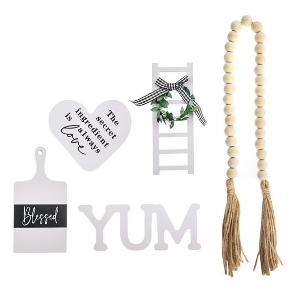 Black and White Rustic Farmhouse Tiered Tray Decoration Set with Sturdy Material Farmhouse Style Versatile Use as Gift