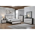 thumbnail image 1 of Black and White Rustic Wooden Panel King Size Bed 4pc Bedroom Set Furniture, 1 of 9