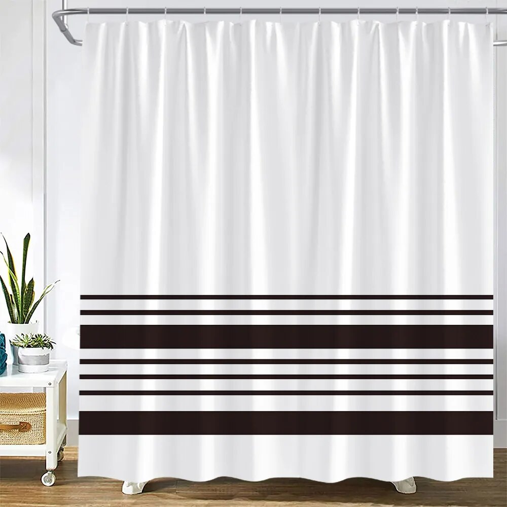 Black and White Shower Curtain Arrow Be Awesome Quote Unique Creative Design Fabric Bathroom