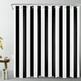 thumbnail image 1 of Black and White Shower Curtain,Striped Bathroom Curtain,72x72 inch Waterproof Polyester Fabric,Fashion Bath Decor,Ring Hooks Included, 1 of 6