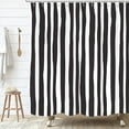 thumbnail image 1 of Black and White Shower Curtain, Striped Boho Minimalist Modern Waterproof Fabric Machine Washable for Bathroom Decor Bathtub with Hooks 72x72, 1 of 3