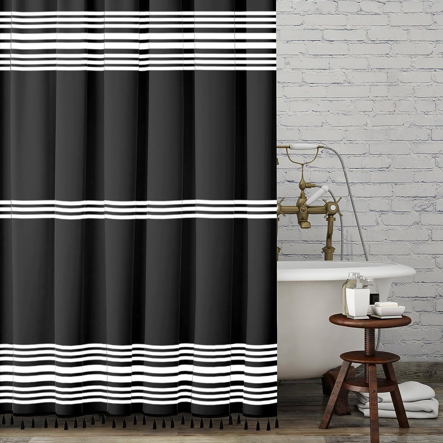 Black And White Shower Curtain Striped