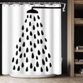thumbnail image 1 of Black and White Shower Curtain Water Drop Shower Curtain for Bathroom Waterproof Polyester Fabric Modern Shower Curtains with 12 Pcs Hook, 72X72 Inch, 1 of 6