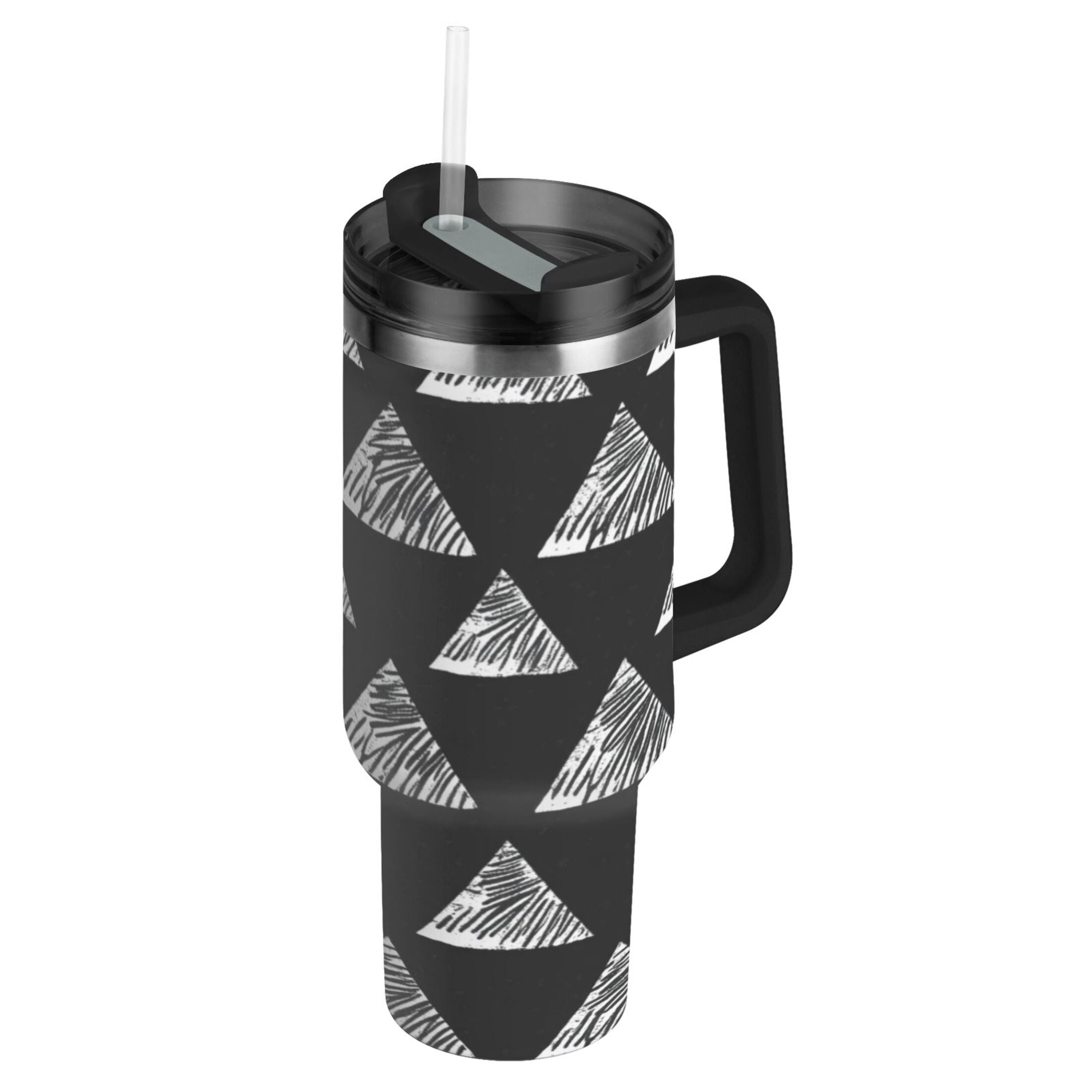 Simple Tumbles Black and White Simple Pattern Design Insulated Tumblers 40oz Double ...