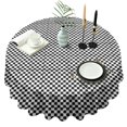 thumbnail image 1 of Black and White Small Checkered Pattern Round Tablecloth 60"x60",Wrinkle Wipeable Table Cloth for Kitchen Dining Room Picnic Patio Party, 1 of 6