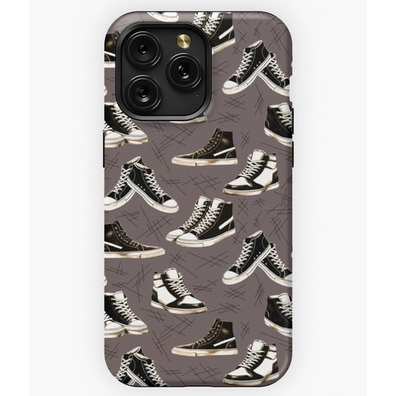 Black and White Sneakers Vintage Aesthetic Shoe A3586 Phone Case for iPhone 11 to 17 Pro Max