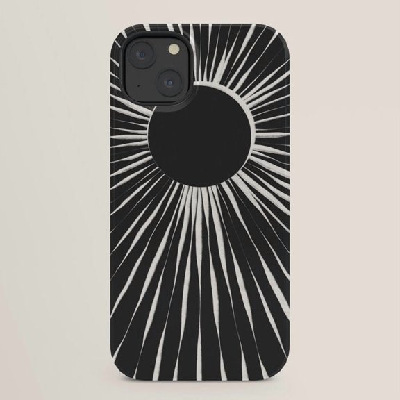 Black and White Solar Eclipse Sunburst Tough Case for Apple iPhone, Polycarbonate Shell with TPU Liner