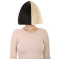 thumbnail image 1 of Black and White Split Dye Bob with Bangs, Multiple Color & Style Options | HPO, 1 of 123