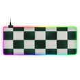 thumbnail image 1 of Black and White Squares RGB Gaming Mouse Pad Large Keyboard Mat Rubber Base 13 Light Modes, 1 of 6