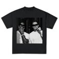 thumbnail image 1 of Black and White Street Style Graphic Tee Men's Oversized Hip Hop Top, 1 of 4