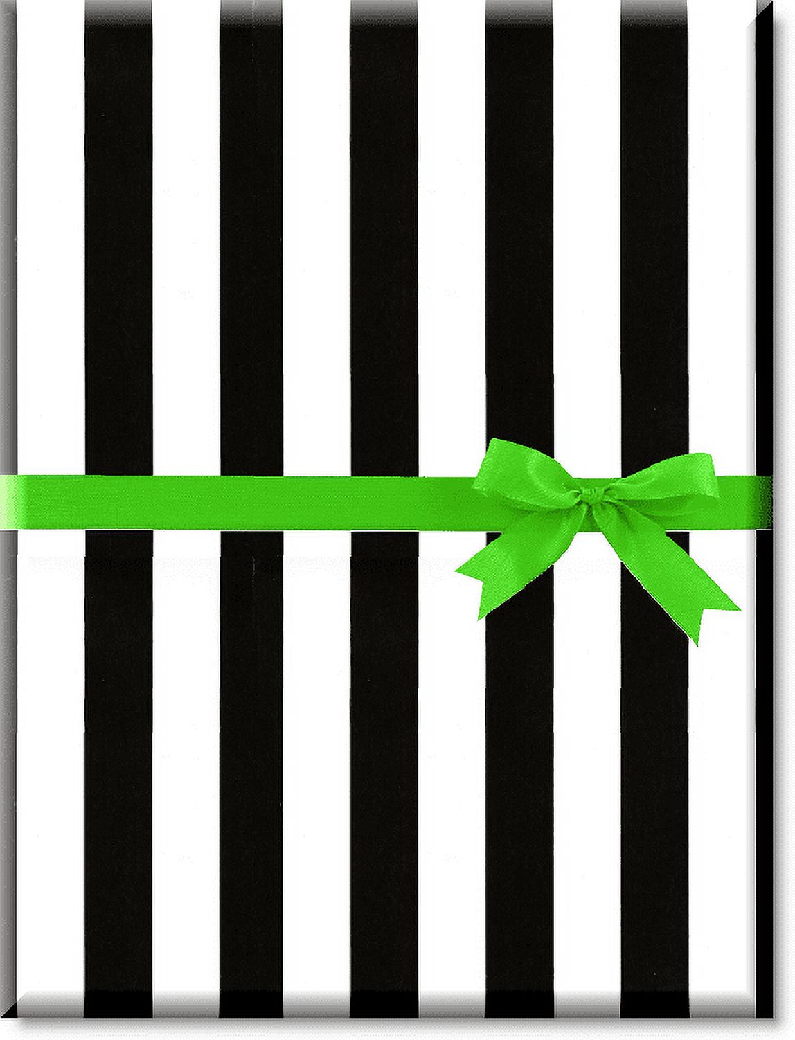 Black and White Stripe Birthday / Special Occasion Gift Wrap Wrapping Paper-16ft - image 1 of 1