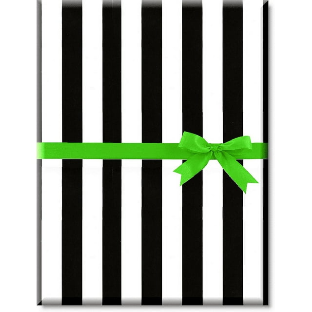 Black and White Stripe Birthday / Special Occasion Gift Wrap Wrapping Paper-16ft