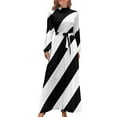 Black and White Stripe Long Dress birthday dress luxury evening dress