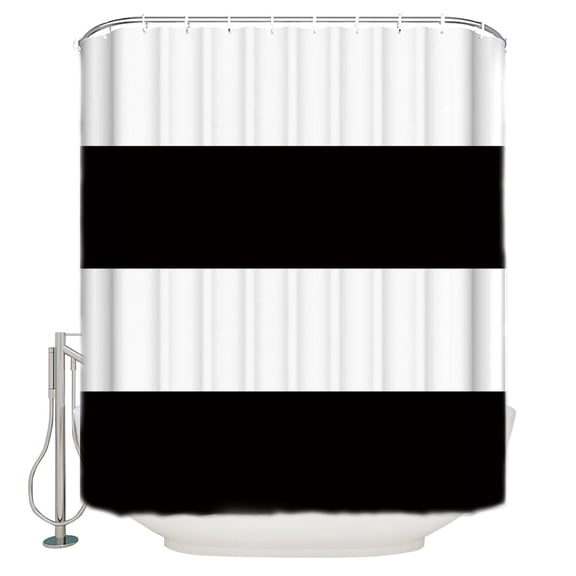 Black and White Stripe Pattern Shower Curtain Set ，Waterproof Fabric Shower Curtains Simple Style Shower Curtains for Bathroom,Bathroom Decor 36"x72"