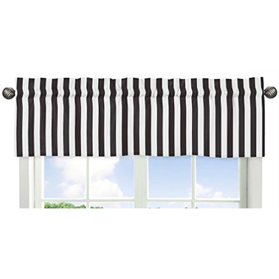 Black and White Stripe Window Valance for Paris Collection