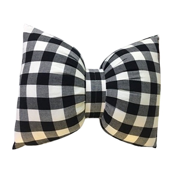 Black and White Striped Bow Pillow Sofa Decor Cushions,Decorative Reversible Pillow Cushion for Bed Couch Office 9.8"X7.1" Happy 2026!