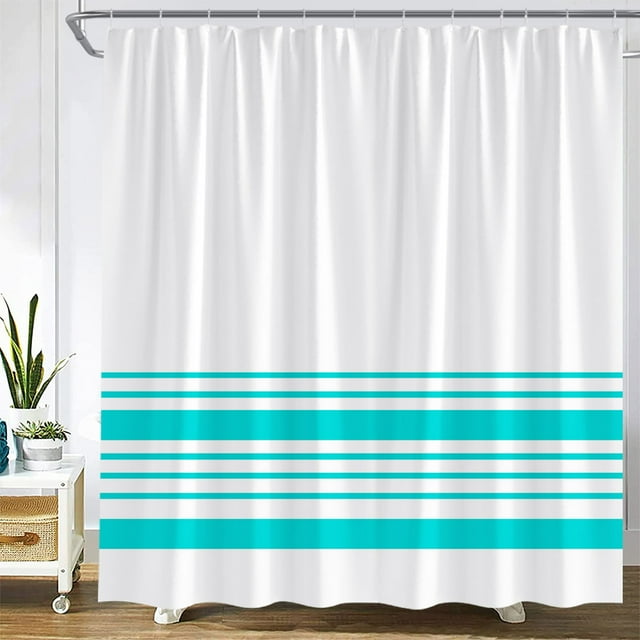 Black and White Striped Shower Curtain Creative Simple Line Geometric
