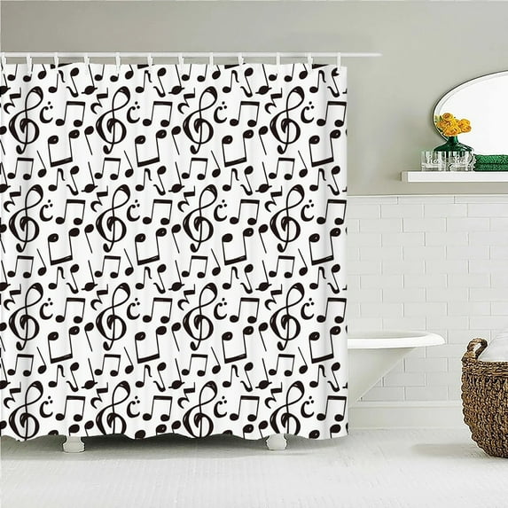 Black and White Striped Shower Curtain With Waterproof Polyester Fabric Geometric Pattern Home Decor Bathroom Curtain