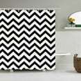thumbnail image 1 of Black and White Striped Shower Curtain With Waterproof Polyester Fabric Geometric Pattern Home Decor Bathroom Curtain, 1 of 5