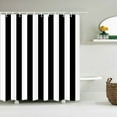 thumbnail image 1 of Black and White Striped Shower Curtain With Waterproof Polyester Fabric Geometric Pattern Home Decor Bathroom Curtain, 1 of 5