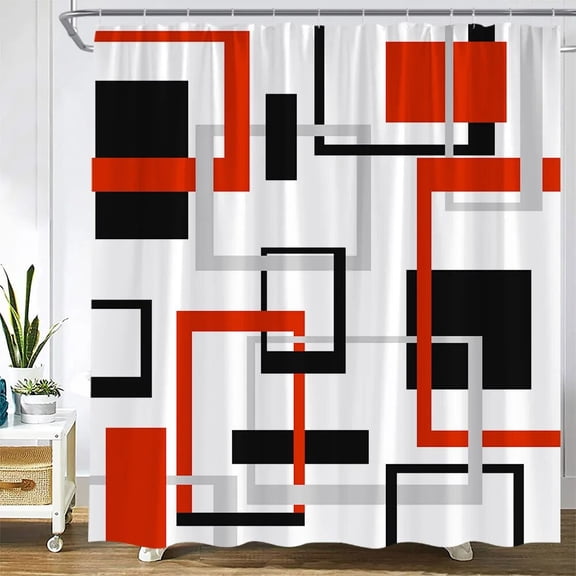 Black and White Striped Shower Curtains Creative Geometric Bath Curtain Modern Minimalist Fabric Bathroom Accessories Decor Sets
