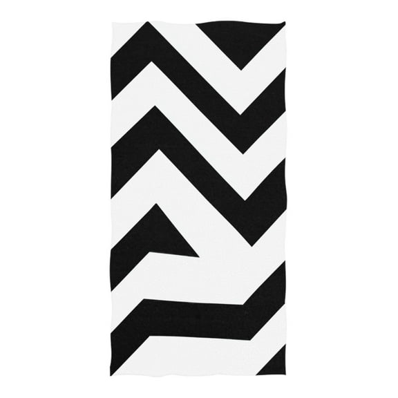 Black and White Stripes 74"x37" Sand Resistant Beach Towel, Quick Dry, Multi Use and Travel Ready