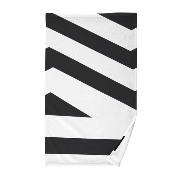 Black and White Stripes Bath Towel 100% Cotton Soft Thick High Absorbency Hand Face Towel Single Pack 16x28in