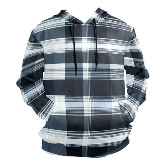 Black and White Stripes Men’s Hoodies Sweatshirt Fleece Jackets Long Sleeve Sweatshirts