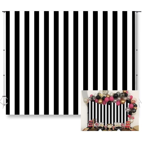 Black and White Stripes Photo Backdrop Racing Theme Birthday Party Baby Shower Decoratio Photo Props Family Photoshoot Portrait Studio Props