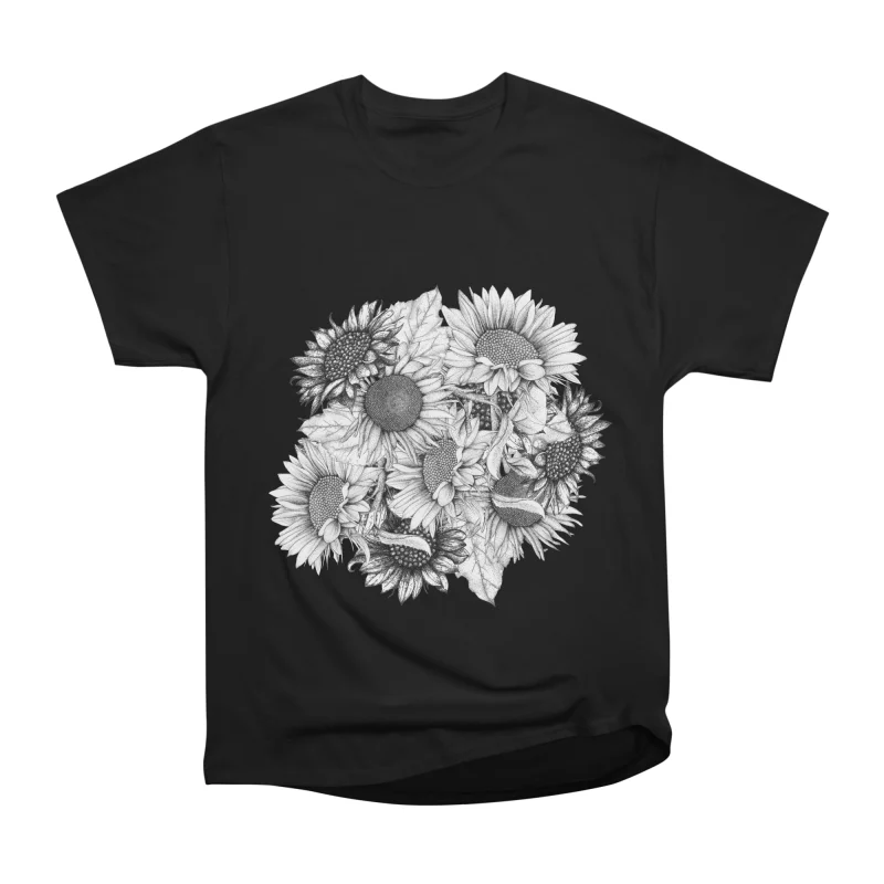 Black and White Sunflower Bouquet T-Shirt Tee Gift For Him Merch For ...