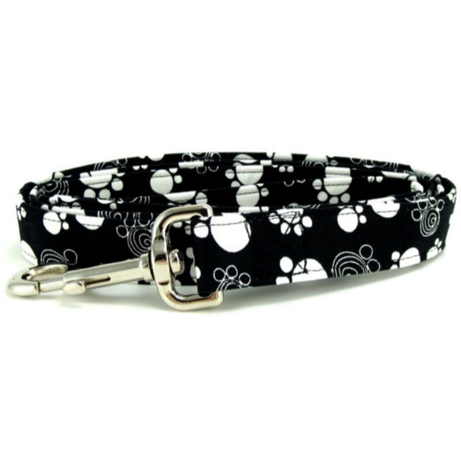 Black and White Swirled Paws Dog Leash - Size - Mini