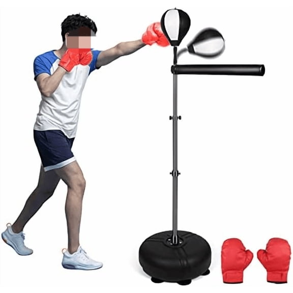 Black and White Teen 6-16 Boxing Refle Bag Speed Trainer Punching Bag Spinning Bar with Reflex Bar Free Standing$$Sport & Recreation Other