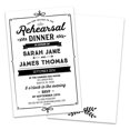 Black and White Text Personalized Rehearsal Dinner Invitations