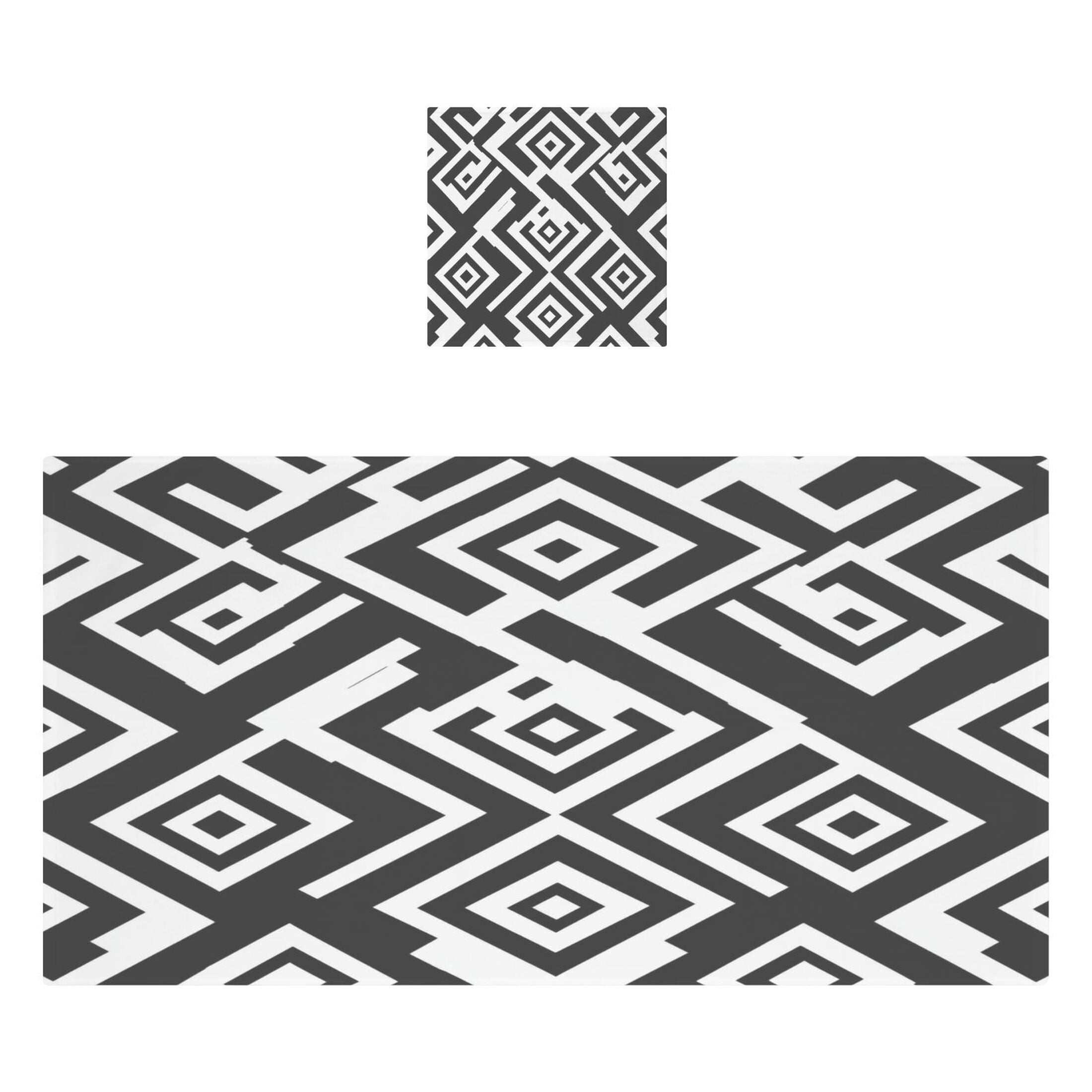 Black and White Texture 2 Piece Cotton Bath and Face Towel Set Soft and Absorbent, for Beach Pool Bathroom