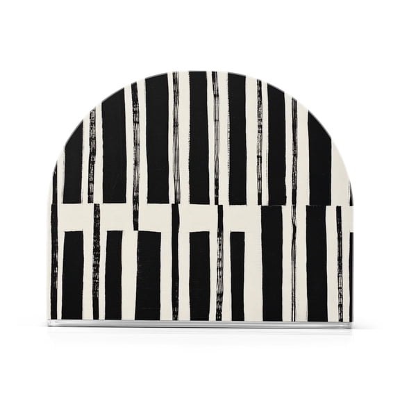 Black and White Thick U Shape Acrylic Napkin Holder Non Slip Space Saving for Kitchen