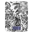 thumbnail image 1 of Black and White Tiger Jungle Food Scale Digital Kitchen Scale Waterproof Tempered Glass Tare Function 11 lb for Baking Cooking Meal Prep, 1 of 7