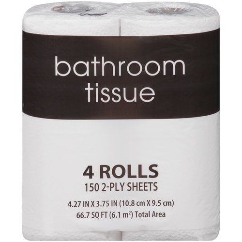 Black and White Toilet Paper, 150 Sheets, 4 Rolls