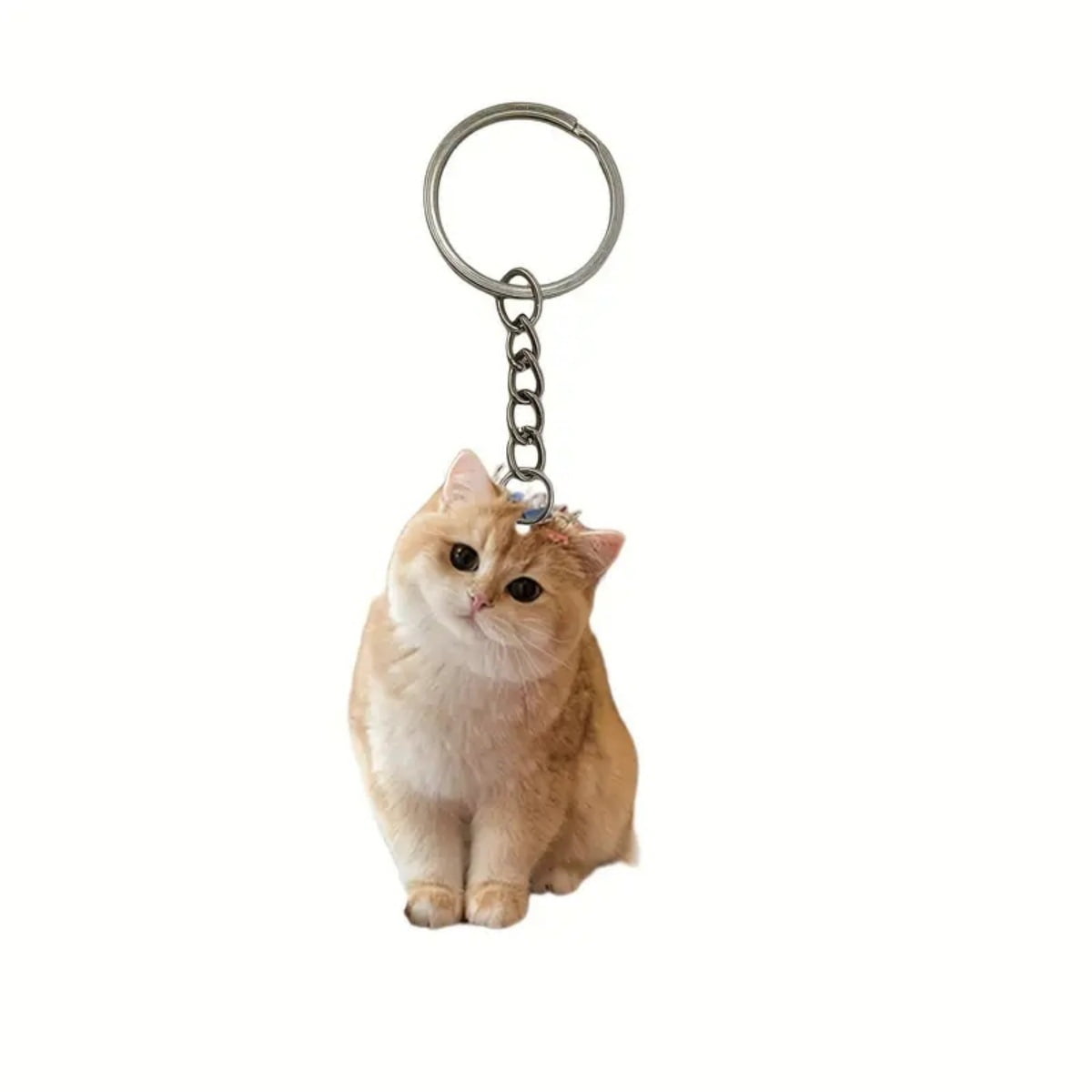 Black and White Tuxedo Cat Keychain Double-Sided Design Pet Key Ring ...