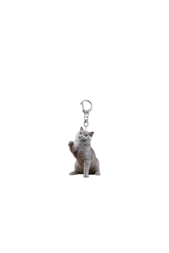 Black and White Tuxedo Cat Keychain Double-Sided Design Pet Key Ring Creative Accessory for Backpack