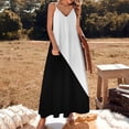 thumbnail image 1 of Black and White Two Tone Color Block Sleeveless Dress Summer women's clothing elegant women's sets womens clothing, 1 of 6