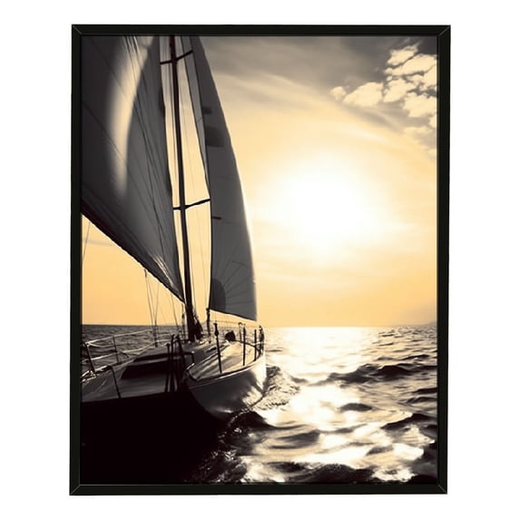 Black and White Wall Art at Sunset Pictures Painting Wall Decor for Home Office Living Room Man Bedroom Stretched and Framed Ready to Hang