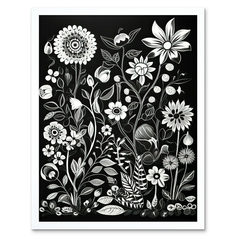 ヒトこもる 花心　複製画　黒・白 (複製画(プリモアート) - A4 黒) 複製画 - ヒトこもる - BOOTH