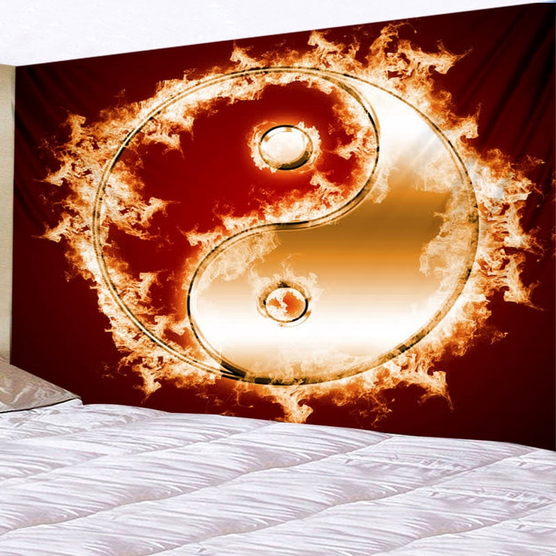 Black and White Yin Yang Mandala Tapestry Home r Witchcraft Medusa Wall