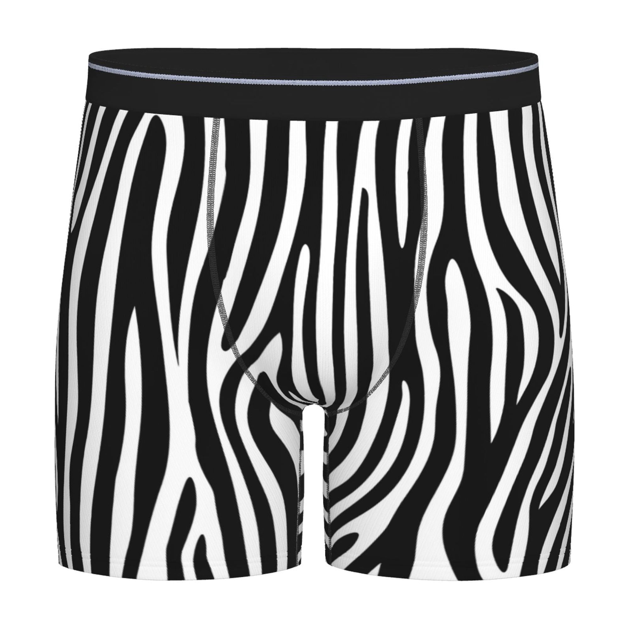 Black and White Zebra Men's Novelty Underwear Men Boxer Briefs Comfort