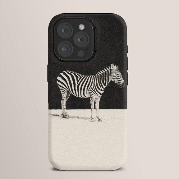 Black and White Zebra Tough Phone Case for Apple iPhone Series, Polycarbonate Shell with TPU Liner