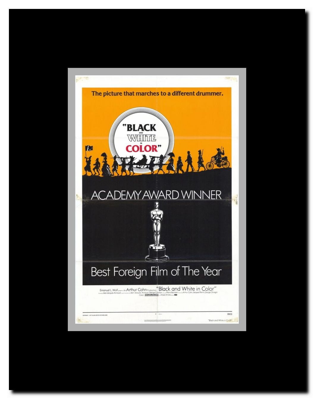 Black and White and Color Framed Movie Poster